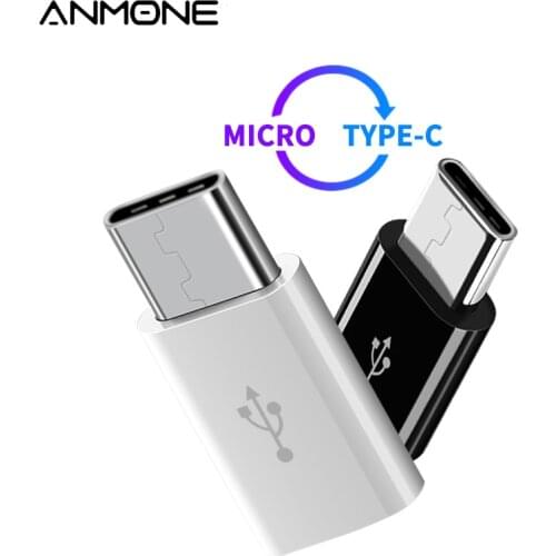 ANMONE Adapter Micro USB Female to USBC Male Converter For Huawei Mate 20 Pro P20 P30 Xiaomi Samsung Micro Usb To Type-C Charger