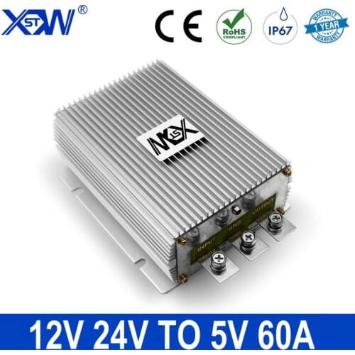 Power supply Converter DC DC 12V 24V to 5V 60A 300W Step Down Buck Voltage Converter 5V DC Converter CE
