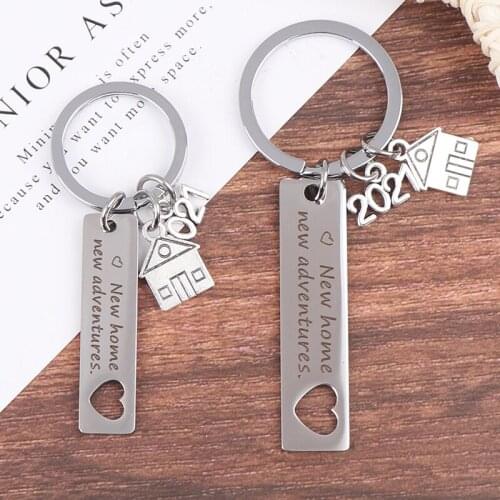 New Beginning Congratulations keychain Home Keychain 2021 Housewarming Gift For New Homeowner House