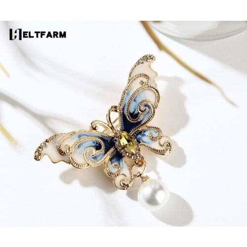 Brooches Crystal Butterfly High Quality Rhinestones Crystal Butterfly Brooches Pins Women Fashion Jewelry