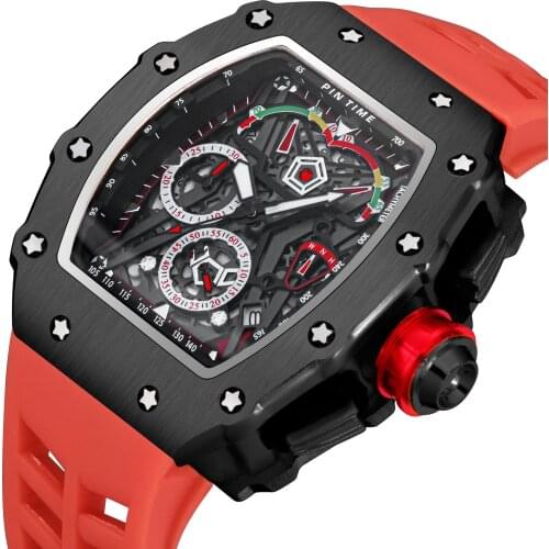 PINTIMECreative Military Watch Hip Hop Chronograph Sport Men Watches Top Brand Luxury Male Clock Reloj Hombre Relogio Masculino