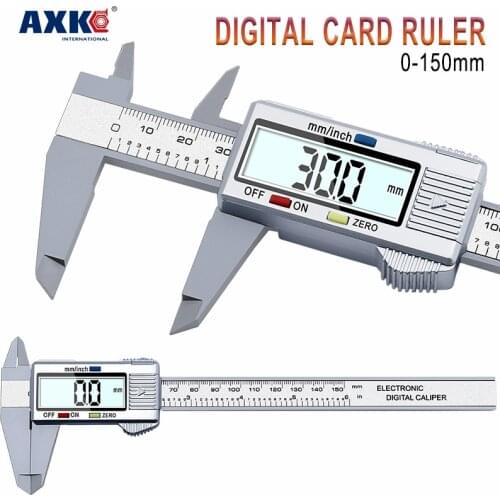 AXK 6inch LCD 150mm Digital Electronic Carbon Fiber Vernier Caliper Gauge Micrometer Vernier Caliper Digital Display