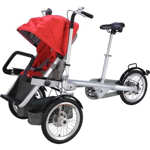 Brand Aluminum Alloy Mother Baby Stroller Bike Folding Three WheelsTrolleys Kids Bike Strollers Kids Not Taga Bicycle Stroller