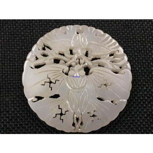 Qing Dynasty natural jade Xinjiang old Hetian jade butterfly pendant ancient jade old jade pendant hp13