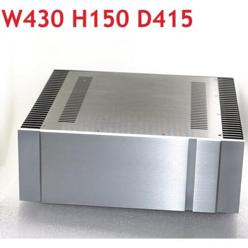 DIY Heat Sink Power Amplifier Supply Chassis Aluminum Pass Hi-end Rear Class Tube Amplifier Housing Preamp Shell W430 H150 D415