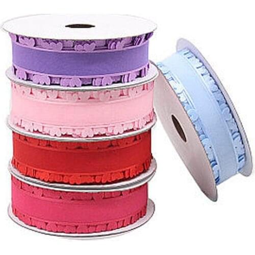 3yards/2.5cm New Valentines Day Love Ribbon Gift Box DIY Handmade Accessories Ribbon Folding Bow Material