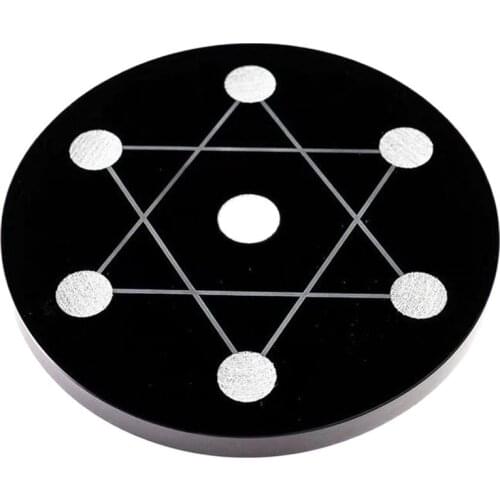 10-30mm Mexican Natural Black Obsidian Smoking Mirror Stone Circle Disk Round Plate Crystal Matrix Healing For Office Decor