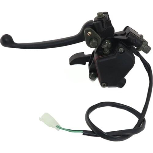 Mini Moto Quad Bike ATV Double Thumb Throttle Twin Handle Brake Lever Front Hand Brake Accelerator Assembly Black