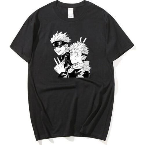 2021Jujutsu Kaise Anime T Shirt Men Summer Tide O-Neck Cotton Short Sleeve T-Shirts Streetwear Harajuku Oversize T Shirt For Men