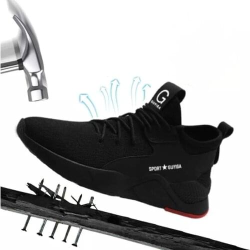 Men Steel Toe Work Safety Shoes Casual Breathable Outdoor Sneakers Puncture Proof Boots Comfortable Industrial Shoes ZY-371