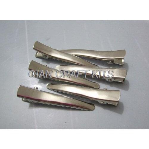 Set of 100PCS big sturdy silver tone sturdy strong hair clips 60x7mm Silver tip head metal hair alligator clip nickle free