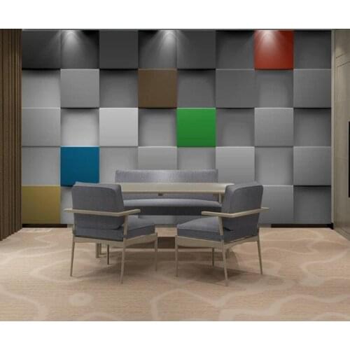 Custom wallpaper 3d photo mural stereo Color rectangular gray square mural living room bedroom luxury 3d wallpaper