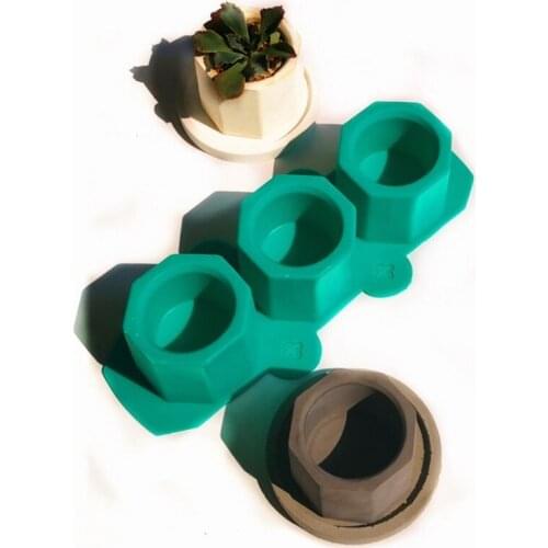 Durable Silicone Flowerpot Mold Cement Pot DIY Succulent Making Mold Clay Arts Craft Cement Silicone Concrete Bottle Mouldl