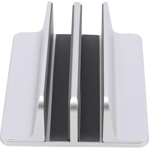 Aluminum Alloy Adjustable Vertical Stand Bookshelf Slot Bracket Dual Notebook PC Desk Holder for PC Laptop Computer