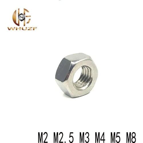 50Pcs M2 M2.5 M3 M4 M5 M8 316 Stainless Steel Hex Nut Hexagon Nuts