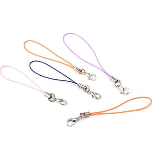 20Pcs/Lot 7cm Lanyard Lariat Strap Cords Lobster Clasp Rope Keychains Hooks Mobile Set Charms Key Ring Bag DIY Accessories