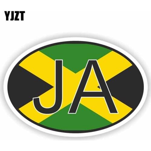 YJZT 11.4CM*7.6CM Personality Accessories JAMAICA Country Code Reflective Car Sticker Decal PVC 6-0259