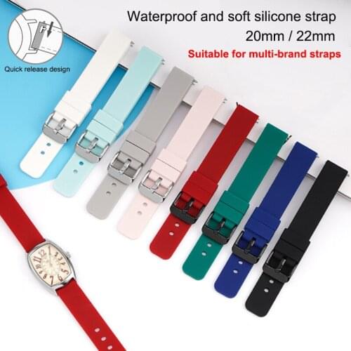 Waterproof Watchband Strap 20mm 22mm Sport Silicone Strap Replacement Band for Samsung Galaxy Watch3 Active2 Huawei gt 2 Amazfit