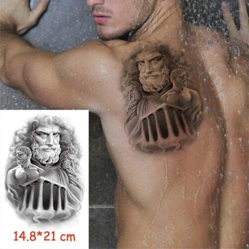 Waterproof Temporary Tattoo Sticker Greek mythology Parthenon water transfer fake tatoo flash tatto Woman Man kid 14.8*21 cm