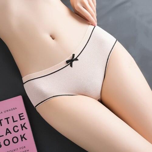 Japanese Womens Erotic Panties Korean Female Students Mid-waist Sexy T Pants Breathable Cotton Crotch Thong Adult Sex Clothing