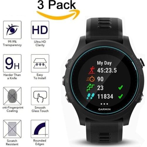 3Pack Screen Protector For Garmin Forerunner 935 HD Clear Tempered Glass Screen ProtectIve Anti-Scratch Smartwatch Film cover