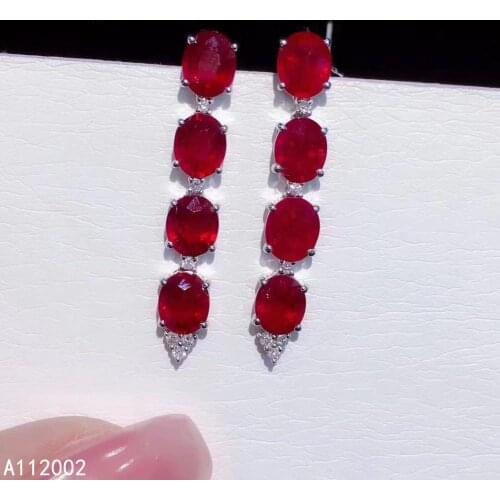 KJJEAXCMY fine jewelry natural ruby 925 sterling silver women gemstone earrings new Ear Studs support test trendy hot selling