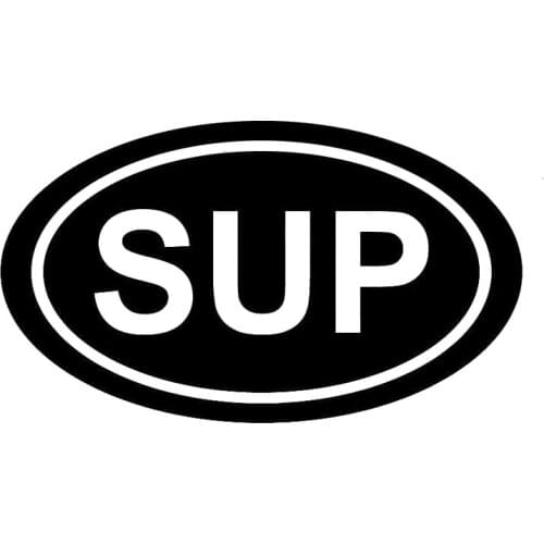 15.6CM*8.9CM Stand Up Paddle Board SUP Euro Style Oval - Vinyl Decal Sticker Car Styling Car Sticker Black Sliver C8-0757