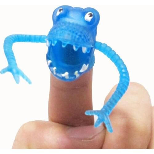 2Pcs Color Random Novel Plastic Finger Puppet Story Mini Dinosaur Toys With Small Finger Toys For Kids Children