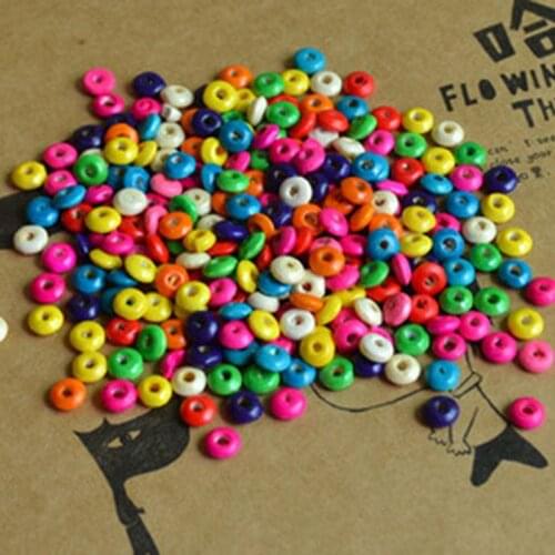 2000pcs/bag Jewelry DIY jewelry accessories wooden bead accessories wheel beads abacus beads 4*8mm 018001027