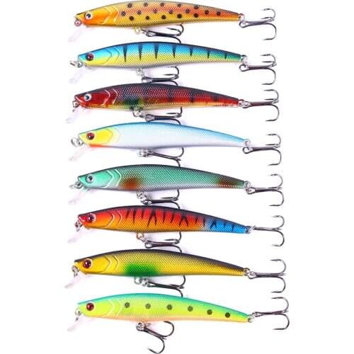 8pcs Minnow Fishing Baits 9.5cm 8.2g Swimbait Wobblers Crankbaits Bass Fishing Lurres Fishing Tools