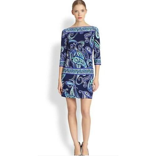 Dresses Promotion Time-limited Freeshipping Silk Sexy Dress Epucci Womens Fashion Elegant Print Knitted Elastic Slim Dress