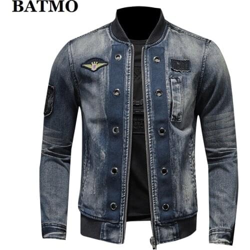 BATMO 2020 new arrival high quality casual denim jackets men,mens casual jackets,plus-size M-4XL H0689