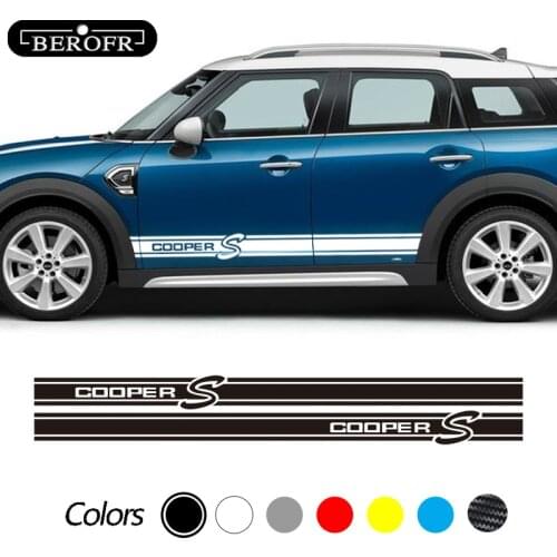 Car Side Stripe Stickers DIY Accessories for Mini Cooper R56 R57 R58 R50 R52 R53 R59 R61 Countryman R60 F60 F55 F56 F54 2PCS