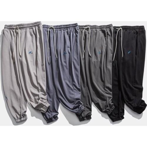 2021 spring/summer new Japanese embroidered mens casual pants Loose straight leg pants Small Feet Trousers Casual pants