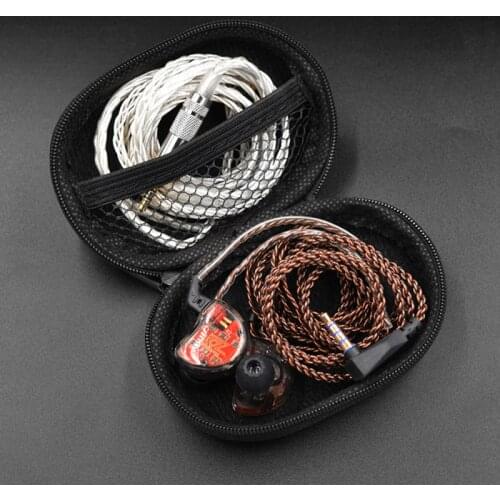 Oval Heaphone Storage Bag Case PU Leather Dustproof Headset Protection Bag Chager USB Data Cable Management Earphone Accessories