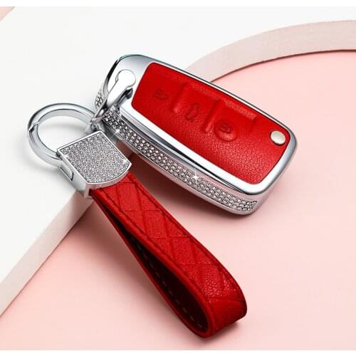 Luxury Diamond Car Key Case key cover For Audi A1 A3 A4 A5 Q7 A6 C5 C6 A7 A8 R8 S4 S5 S6 S7 S8 SQ5 2015 2016 2017 2018 Flip Key