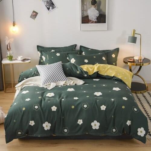 Pure cotton thick sanding new cotton bed linen quilt four seasons four-piece bedding
