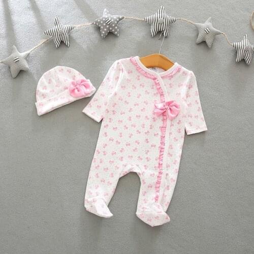 Kid clothes 0-3 months baby girl outfits T-shirt Pants Conjoined+Headband Cotton Flowers decoration Cuit bebe fille