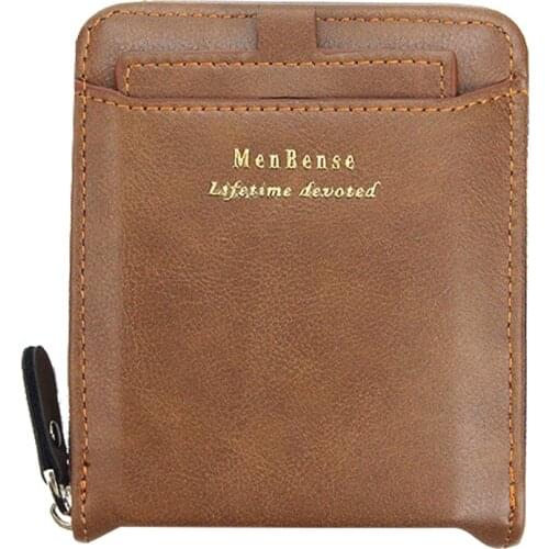 Mens Wallet Short Draw Card Multi-Card Position Mens Zipper Coin Purse Large-Capacity Wallet Fashionable Casual Card Holder