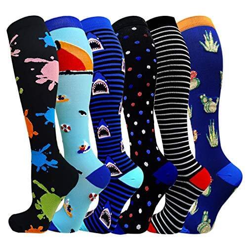 Animal Compression Stockings Unisex Happy Fox Penguin Cat Rabbit Funny Socks Varicose Veins Blood Circulation Pressure Outdoor