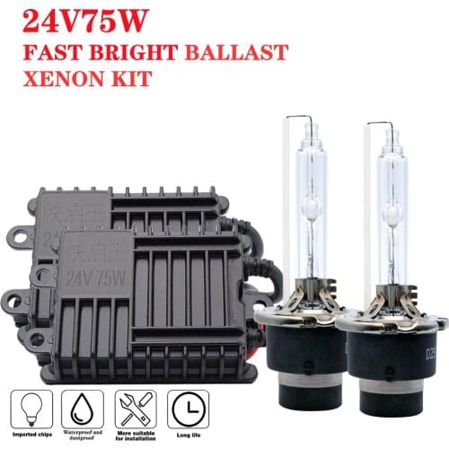 24V 75W Truck Headlight HID xenon kit H4 bi-xenon H1 H7 H11 H27 D2H HB3 HB4 4300K 6000K 8000K Super Bright Van Boat Lamp bulb