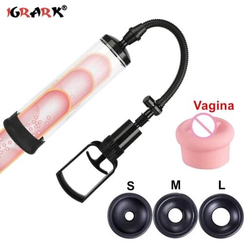 Penis Pump Sex Toys for Men Cock Enlargement Vacuum Pump Penile Extender Enhancer Male Masturbator Dildo Trainer Adult Products