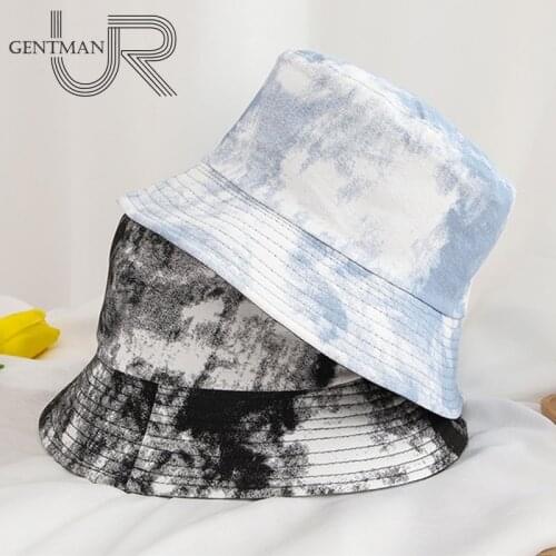 New Fashion Tie Dye Bucket Hats Cotton Double-sided Wear Summer Cap For Women Outdoor Street Sunscreen Sun Hat Female Panama Cap