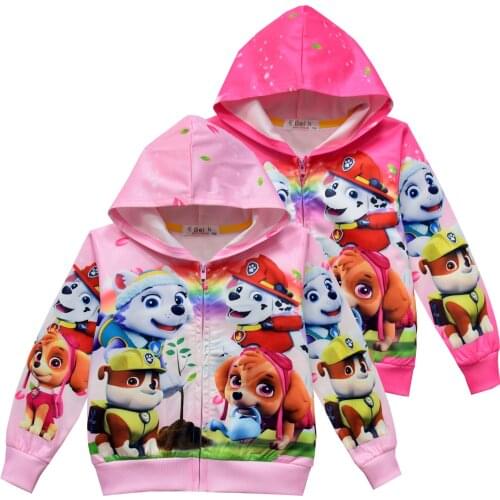 Tomas team Paw Patrol Cartoon Fashion Childrens Coat Zipper Shirt Hoodie Cardigan Hoodie Long Sleeves Lovely Baby Girl