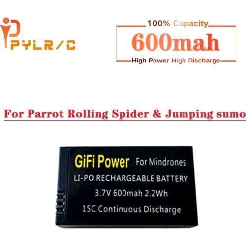 3.7V 600mah Replacement Lipo Battery Large Capacity Drones Battery For Parrot MiniDrones Mambo,Jumping Sumo&Rolling Spider 1pcs