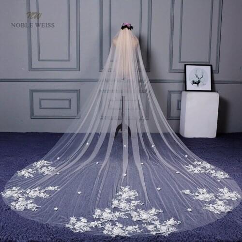 Wedding Veil Lace Edge One-Layer Cathedral Veil Wedding Veils with Comb