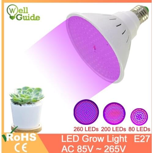 LED Grow Light E27 LED Lamp Full Spectrum 4W 3W 50W 80W AC85-265V Indoor Plant Lamp IR UV for Flowering Hydroponics System