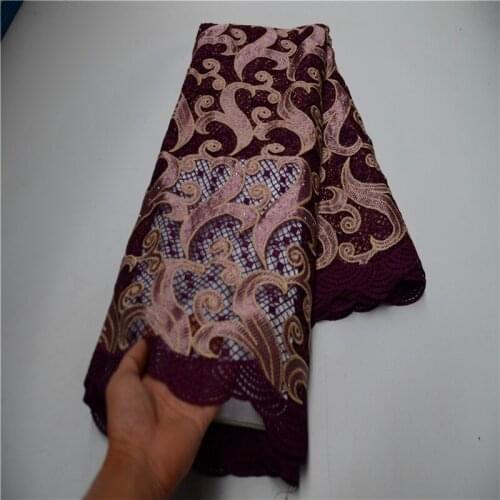 Nigerian guipure lace fabric 2021 high quality embroidered african cord laces water soluble fabrics 5 yards/piece WDP-428