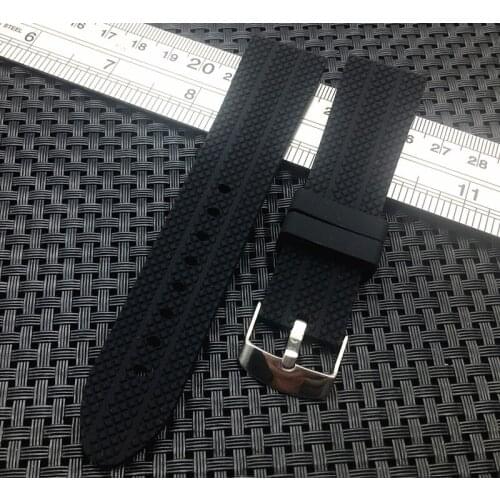Top grade quality nature silicone soft watchband watch band strap 22mm*20mm buckle side black for all brand using