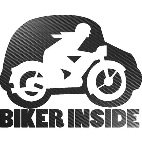 WaveHands 15*12cm Biker Inside Carbon Fiber Vinyl Car Sticker 3D JDM Funny Sticker on Auto Motorcycle Sticker Decal for Car